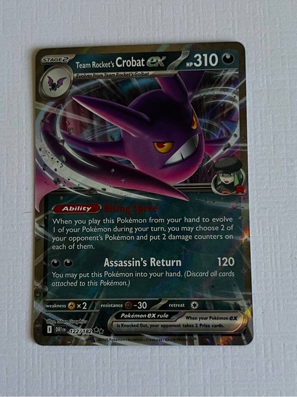 Pokémon TCG Team Rocket's Crobat ex 122/182 Destined Rivals DRI | Ultra Rare LP